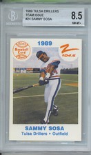 1989 TULSA DRILLERS SAMMY SOSA TEAM ISSUE #24 BGS 8.5 NM-MT+ ROOKIE Z104.5 