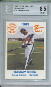 1989 TULSA DRILLERS SAMMY SOSA TEAM ISSUE #24 BGS 8.5 NM-MT+ ROOKIE Z104.5 - Picture 1 of 3