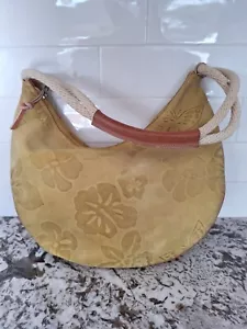 Claudia Firenze Italian Leather Bag, Suede yellow - Picture 1 of 9