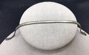 Vintage Gold Over Sterling Silver 925 Herringbone Chain Bracelet 7" V534 - Picture 1 of 3