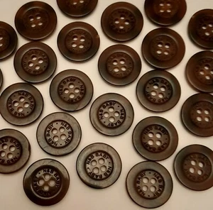 10 x 15mm Brown Round Plastic Buttons - LK1826 - Picture 1 of 1