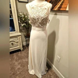 Nwt Soieblu ivory gown with rhinestone detail - Picture 1 of 10