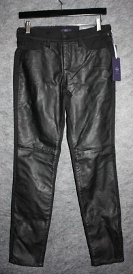 Pantalones Legging NYDJ Elásticos Cuero Look Frontal Negro Talla 2 Foto 1 de 4