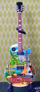 2017 HARD ROCK HOTEL ORLANDO 9.5” MINI CITY TEE GUITAR STAND & BOX ALLIGATOR - Picture 1 of 7