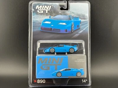 Mini GT Bugatti EB110 Super Sport Blue #890 1/64 - Image 1 of 4