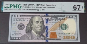 STAR NOTE. $100 2009A San Francisco Star FRN. SN: LL16636661*. PMG 67 EPQ - Picture 1 of 2