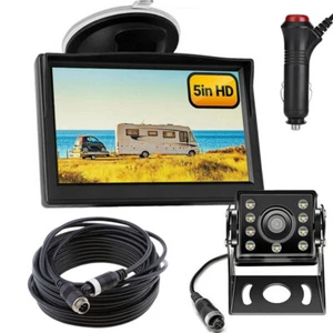 4Pin 5" Rear View Monitor Truck RVs Caravan Waterproof Reversing CCD Camera Kit - Picture 1 of 24