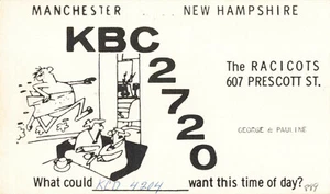 Vintage KBC 2720 Manchester New Hampshire USA CB-Funk QSL-Karte - Bild 1 von 1