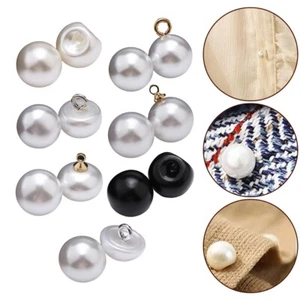 Premium Plastic Pearl Buttons for Clothing and Scrapbooking 30pcs Pack - Picture 1 of 21
