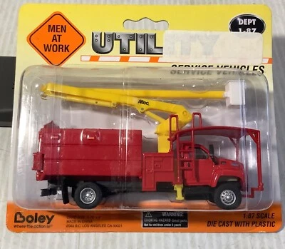 HO Scale Boley Dept. 1-87 Men At Work #3023-11 Red Drill Utility Service Truck - Image 1 of 4