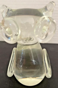 VNTG Hand Blown Crystal Glass Owl Figurine/Paperweight Bubble Eyes Round Wings - Picture 1 of 7