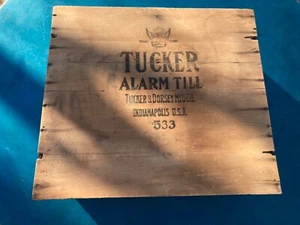Antique 1800s Wood Cash Alarm Till Tucker & Dorsey bell and clapper drawer rare - Picture 1 of 14