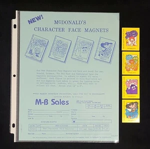 Vintage McDonalds McDonaldland Character Face Magnets Happy Meal M-B Sales - Picture 1 of 1