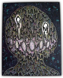 Original HAPPY GRAVE Large Painting circa 2012 canvas pop surreal : "MR  MELT" - Picture 1 of 2