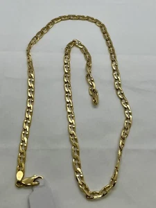 COLLANA ORO 18KT 750 GIALLO MASSICCIO CATENA UOMO MAGLIA PIENA COLLIER OR HOMME - Foto 1 di 3