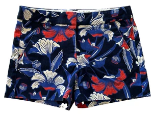 Crewcuts Girls 8 Chino Shorts Blue Red White Floral Print NWT $42.50 - Picture 1 of 3