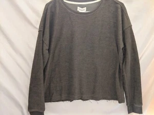 Thread & Supply Women's Sweatshirt Raw Hem Olive Size XS - Picture 1 of 12