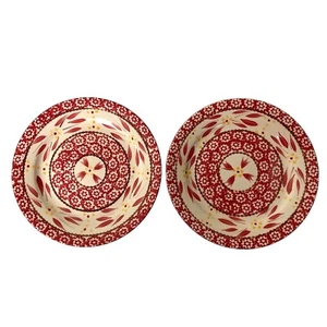 Temptations by Tara Red & Yellow Old World, Set of 2 Salad Plates, 8” - Picture 1 of 7