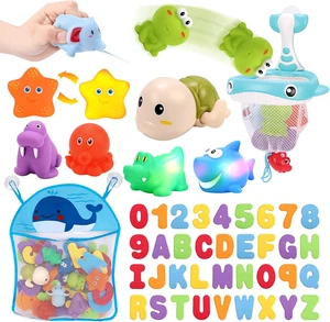 Toddlers Bath Toy, Water Spraying Discoloration Light-Up Floating Animals Bath T - Picture 1 of 7