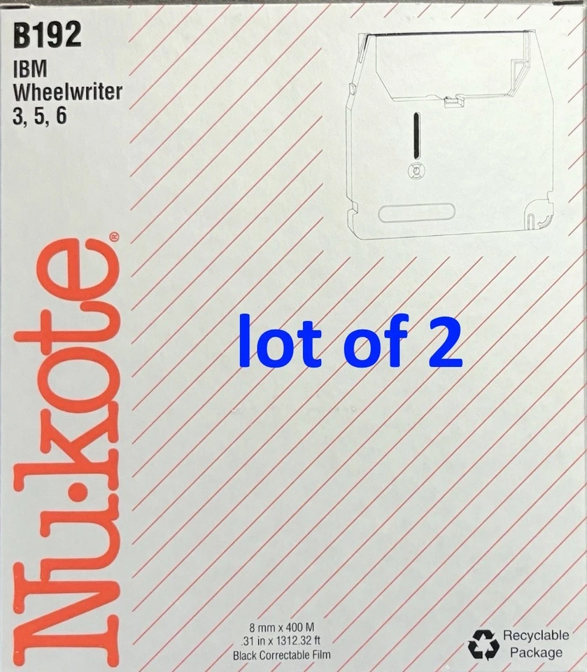 2X Nukote Replacement Ribbon B192 for IBM Wheelwriter - Image 1 of 4