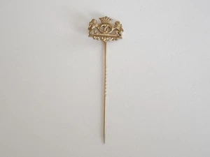 Antike Anstecknadel Bäckerabzeichen Brezel Zunftsymbol Löwen & Krone 1900-1930 - Picture 1 of 6