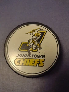 ECHL Johnstown Chiefs Large Blue League Rev Official Hockey Puck Slap Shot - Picture 1 of 4