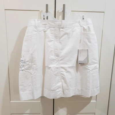 NWT Nike Golf Skort Sz 14 DRI-FIT Stretch Denim White Embroidery Skirt Shorts  - Image 1 of 4