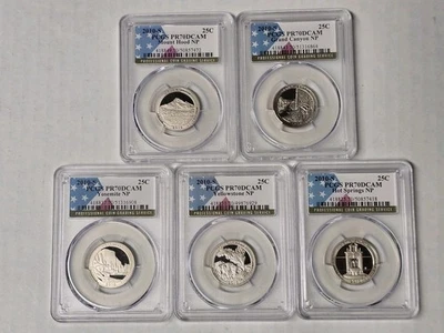 2010-S PCGS PR70DCAM SET of National Park Clad Quarters. - Image 1 of 4