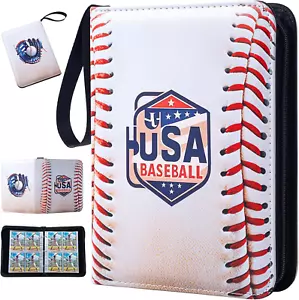 Baseball Card Binder,4 Pocket Sports Card Binder with 50 Removable Sleeves Can H - Picture 1 of 6