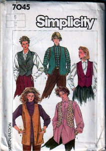 Simplicity 7045 Misses Vintage Set of Vests Patterns 5 Styles Size 6 - Picture 1 of 2