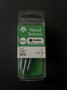 Hillman 5852 Steel Flat Head Phillips Wood Screws #14 X 2 Qty 3 - Picture 1 of 3