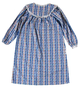 Lanz Of Salzburg White Blue Red Heart Floral Long Sleeve Nightgown Kid M (7-8) - Picture 1 of 5