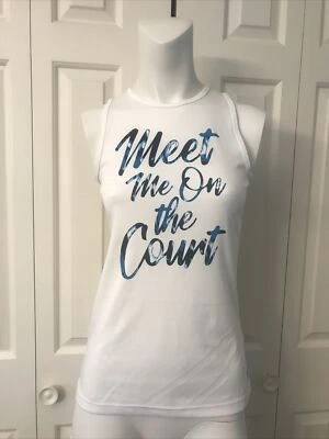 Camiseta sin mangas Prince para mujer XS blanca espalda deportiva Meet Me On The Court Foto 1 de 4
