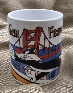Vintage 1997 Warner Brothers San Francisco Tweety Sylvester Coffee Mug Cup - Picture 1 of 6