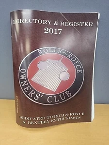 2017 Directory and Register RROC Rolls-Royce & Bentley Enthusiasts PB GUC - Picture 1 of 9