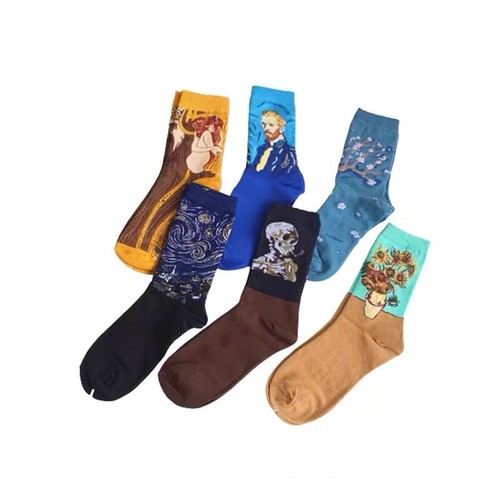 VANS Calzino CASUALE Vincent Van Gogh x 3 paia Notte stellata scheletro ecc.