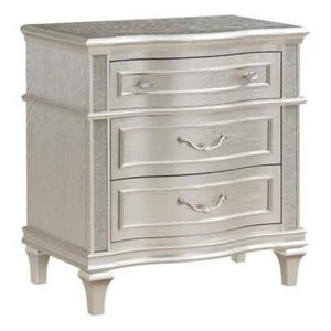 Pemberly Row 3-Drawer Contemporary Wood Nightstand Silver Oak - Picture 1 of 16