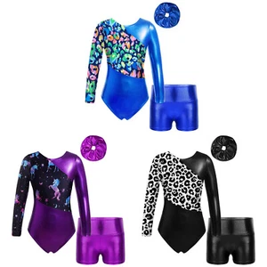 Kids Girls Suit Printed Outfits Dance Set Round Neck Outfit Printing Sets 3Pcs - Picture 1 of 41