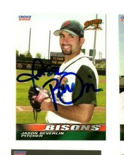 Signed Autograph Auto Minor League MiLB Card 2002 Buffalo Bisons Jason Beverlin