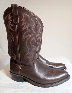 Double-H Men’s 12” AG7 Western Work Boots Brown U-Toe #3282 Mens 11B - Picture 1 of 8
