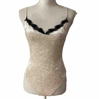 Body Guess Rosa Claro Encaje Tirantes Terciopelo Talla XS Foto 1 de 4