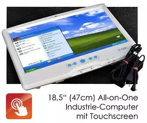 KOMPAKTER COMPUTER 18,5" 47cm MIT TOUCHSCREEN MONITOR KAMERA MIT LAN + WLAN PC-7 - Bild 1 von 1