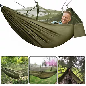 Camping Hammock + Net Lightweight, Portable Hammocks for Indoor, Outdoor, Hiking - Picture 1 of 9