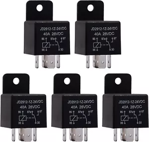 5Pcs 24V 40A Car Relays SPDT 5-Pin for Auto Car Van Automotive Switch Control - Picture 1 of 8