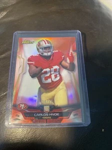 2014 topps finest carlos hyde rc red refractor 34/50 - Picture 1 of 3