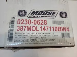 Moose Utility Division 0230-0439 Gloss Black, 14x7 +2.55mm - Picture 1 of 5