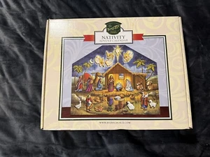 NEW BYERS CHOICE NATIVITY ADVENT CALENDAR WOODEN 24 DOORS 3" DEEP - Picture 1 of 16