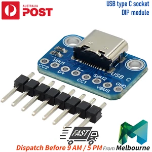 Type C USB3.0 Female DIP SOP Breakout Board Pinout Header Arduino Pi AU Stock - Picture 1 of 2