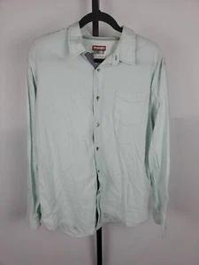 Camisa de manga larga Wrangler para hombre XL verde claro 100 % algodón abotonada - Imagen 1 de 10