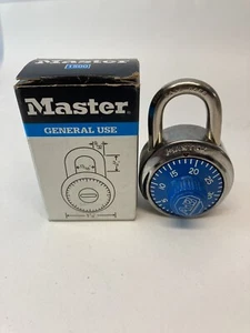 Blaues Zifferblatt Masterlock 1500 Vorhängeschloss New Old Stock.  - Bild 1 von 3